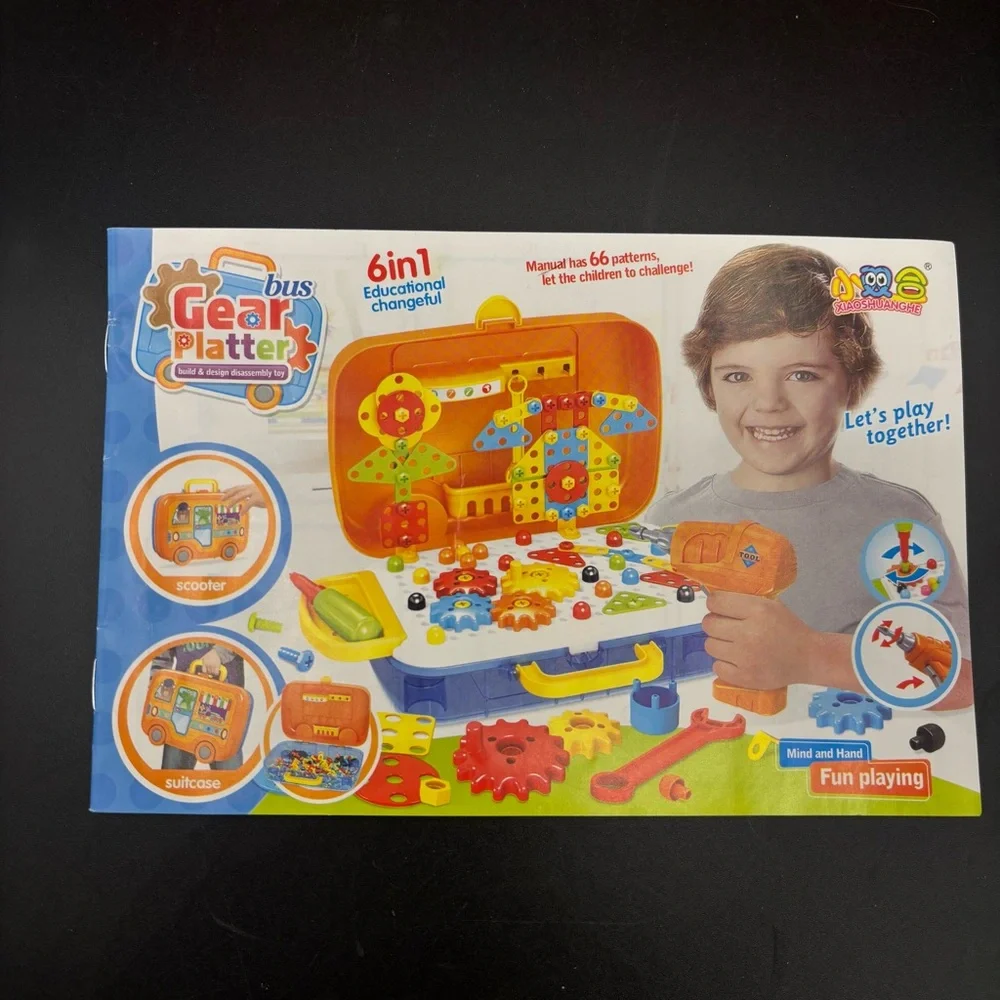 STEM Gear Platter‎ Bus Tools Build Carrying Case Drill Screwdriver Colorful
